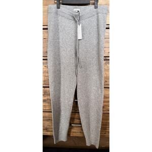 Unsubscribed Cashmere Jogger Pants Women's Gray Knit Lounge Drawstring NEW